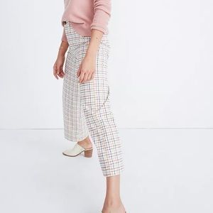 Madewell Tall Emmett Wide-Leg Crop Pants in Rainbow Windowpane
